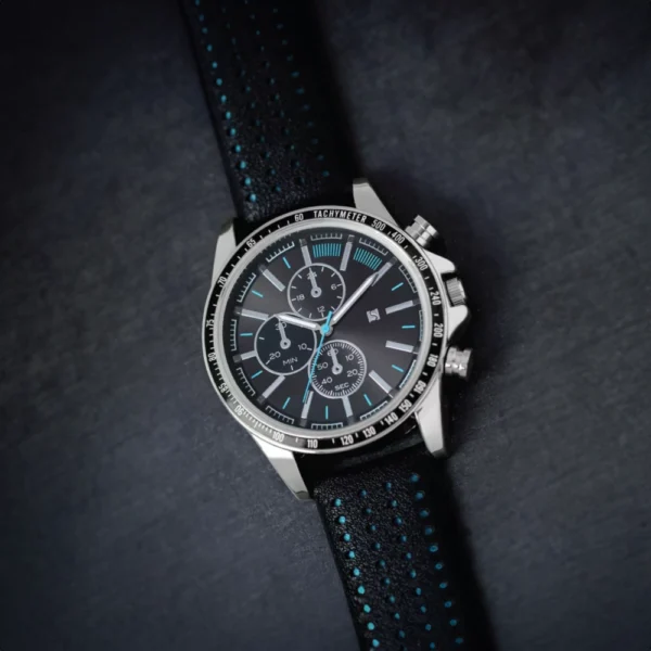 SPIRIT Men’s Black Silicone Strap Chronograph Watch