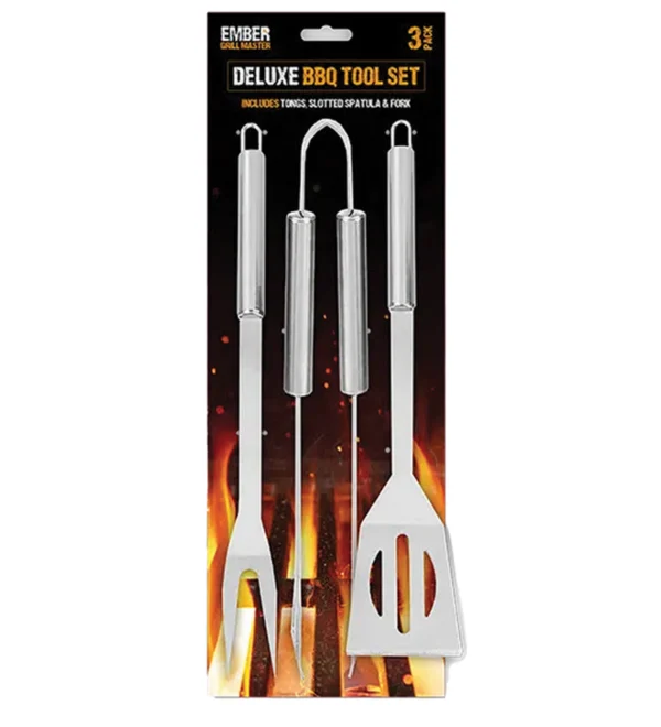 Ember 3pce BBQ Dlx S/Steel Tool Set