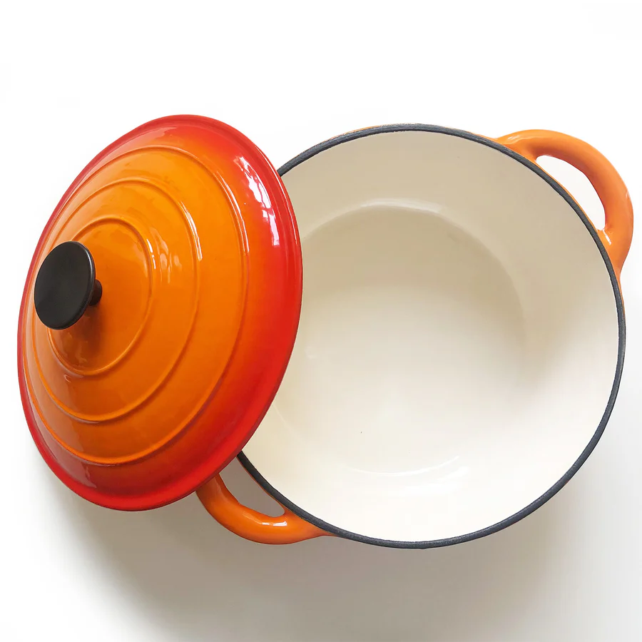 26cm Round Dutch Oven Casserole Pan - Orange - Image 3